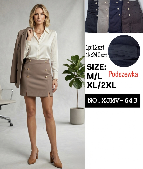 Spódnice damskie Roz M/L-XL-2XL, Mix Kolor Paczka 12 szt